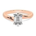 thumbnail image 4 of IGI Certified 1 Carat Emerald Shape Lab Grown Diamond Engagement Ring | 14K Rose Gold | Seraphina Twist Prongs Solitaire Diamond Ring | FG-VS1-VS2 Quality Friendly Diamonds, 4 of 6