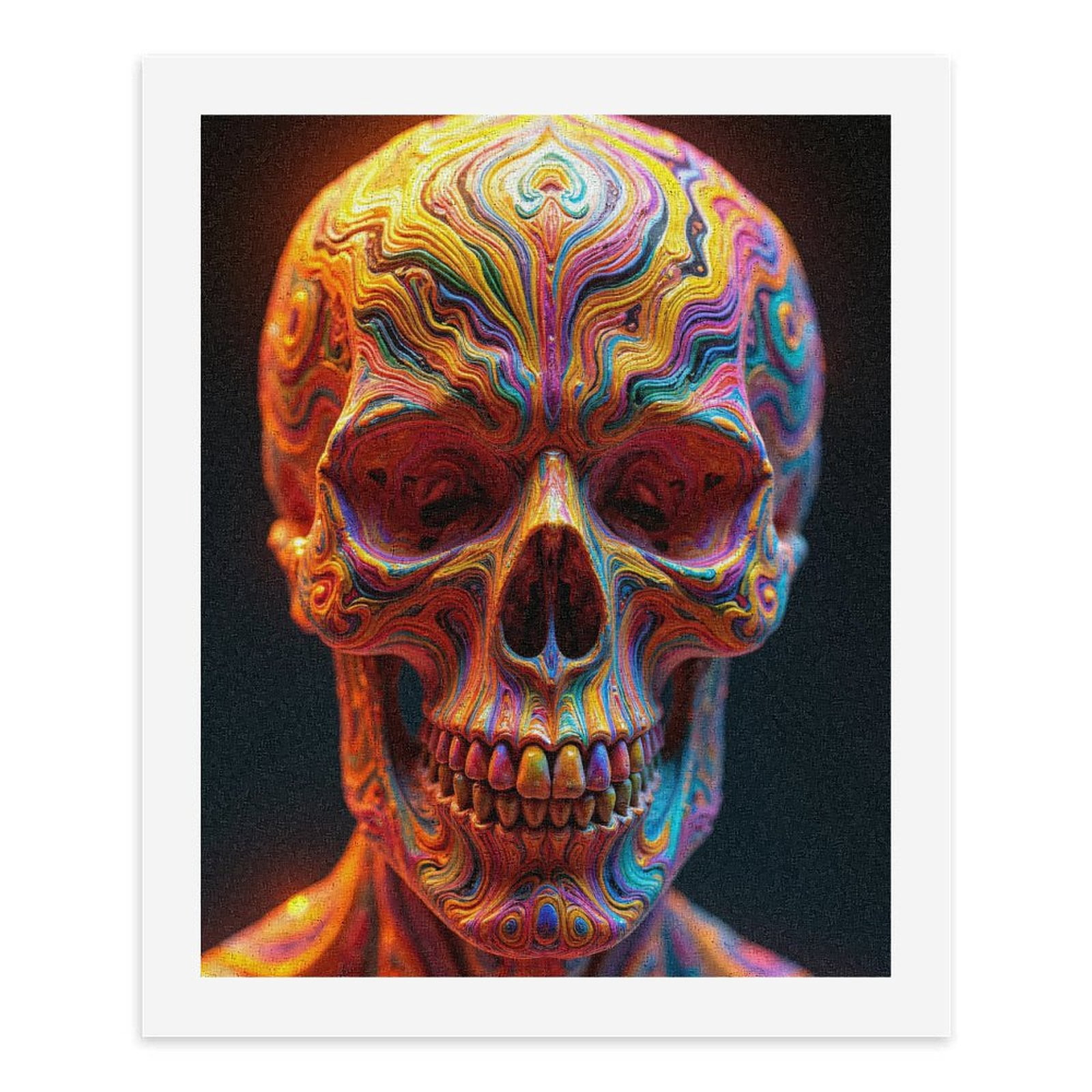 Paint By Numbers Kit for Adults Beginner - Colorful Abstract Vibrant Skull Art DIY Canvas Painting Kits for Adults, Frameless Paint By Number for Adults for Home Wall Decor 16x20 Inch