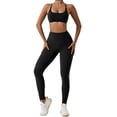 thumbnail image 1 of Conjuntos de entrenamiento for mujeres 2 piezas de talle alto sin costuras con sujetador deportivo acolchado conjuntos de ropa de gimnasio, 1 of 7