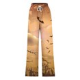 thumbnail image 4 of WXLWZYWL Halloween Pants for Women Plus Size Stretch Pants Casual Palazzo Sweatpants Bat Print Drawstring Wide Leg Pant Lounge Elastic Waist Sweatpant with Pockets, 4 of 4