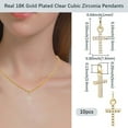 thumbnail image 2 of 1 Box 10Pcs Gold Cubic Zirconia Charms 18K Gold Plated Small Dangle Crucifix Charm for Jewelry Making Necklace Pendant Bracelet Earring, 2 of 6