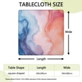 thumbnail image 2 of Blue Red Purple Marble Pattern Square Fitted Tablecloth with Elastic Edge,Square Table Cover,Washable Elastic Table Cover for Home Kitchen Party Decor 34"x34", 2 of 6
