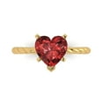 thumbnail image 2 of 2.0ct heart cut red natural garnet 18k yellow gold Bridal Wedding Engagement Promise Anniversary Ring for Women size 4, 2 of 7