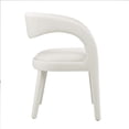 thumbnail image 3 of Side Dining Chair, Ivory White, Velvet, Kitchen Cafe Bistro Hospitality Restaurant, Modern Contemporary Boutique HB35938, 3 of 10