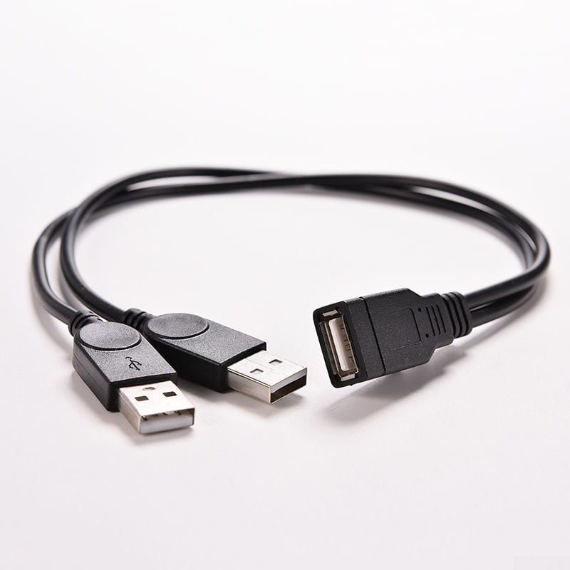 Fascinate Bekræftelse skab 1*USB 2.0 A Female To 2 Dual USB Male Power Adapter Y Splitter Cable Cord -  Walmart.com