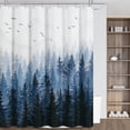thumbnail image 6 of Blue Shower Curtain Winter Shower Curtains for Christmas Bathroom Blue and White Misty Forest Shower Curtain Set Mountain Tree Bathroom Curtains Shower Set Water Repellent Fabric Bath Curtain 72x72, 6 of 6