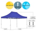 thumbnail image 2 of Blue 10x15 Instant Canopy Tent with 1 Full Wall and 2 Half Walls - Commercial Grade Aluminum Frame with Water-Resistant Canopy Top and Sidewalls - Bonus Canopy Bag and Stake Kit Included (5 Colors), 2 of 8