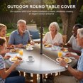 thumbnail image 3 of Round Outdoor Tablecloth with Umbrella Hole and Zipper, Gray Brown Tablecloth with Elastic Waterproof, Modern Gradient Geometric Patio Table Covers for 36" - 44" Picnic Pool Tables, 3 of 9