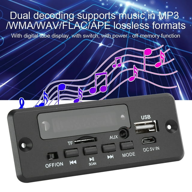 TOPINCN Ymiko MP3 Decoding Board Bluetooth5.0 Recording Module Digital Display Player Module With Remote Control