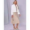 thumbnail image 4 of DARING DIVA Women's Faux Fur Cropped Snap Button Fluffy Jackets S White, 4 of 6
