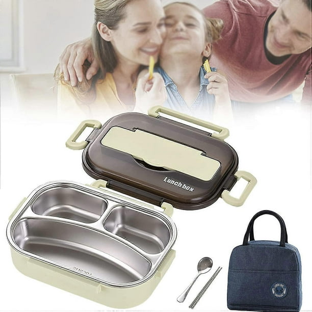 Bento Lunch Box,Bento Box for Student Thermal Insulation Leak Proof Bento Boxes Stainless Steel Liner Lunch Containers for Kids,Lunch Box Tableware Se