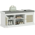 thumbnail image 1 of HOMCOM Shoe Bench with Storage and Padded Cushion, Entryway Bench, White, 1 of 10