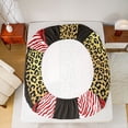 thumbnail image 5 of Homewish Modern Geometric Full Size Sheets,Gold Cheetah Print Bed Sheets,Red Zebra Stripes Sheet Sets For Adults,Microfiber Bedroom Decor,4-Piece, 5 of 7