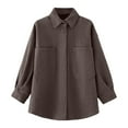 thumbnail image 6 of Karight Women's Long Sleeve Shirt Western Fashion Thick Fleece Button Up Oversized Shacket Jacket, 6 of 7