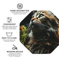 thumbnail image 3 of Naloa Realistic Style Cute Cat Leather Coasters for Drinks, Durable Drink Coasters 4 Set for Tabletop Protection, Luxurious Home Décor and Housewarming Gift ( {designName})Octagon, 3 of 6