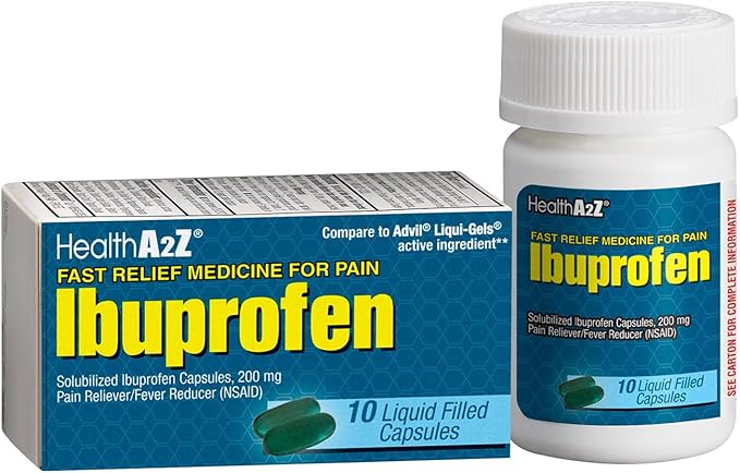 HealthA2Z® Ibuprofen Softgel 200mg | 24 Packs of 10 Softgels Each (240 Softgels Total) | Value Pack | NSAID Pain Reliever & Fever Reducer