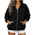 thumbnail image 5 of Hurxie Full Zip Up Hoodie Women Lightweight Soft Slim Fit Long Sleeve Hooded Tops Casual Sweatshirt with Pockets, 5 of 6