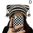 thumbnail image 1 of Chapeau Tricoté à Motif Rayé Crocheté Oreilles de Chat Fait Main Hiver Froid Présent. C2X6, 1 of 9