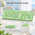 Green R Key Wireless and Mouse Set, 104 Keys Full-Sized 2.4 GHz, Green Mixed, Round ...