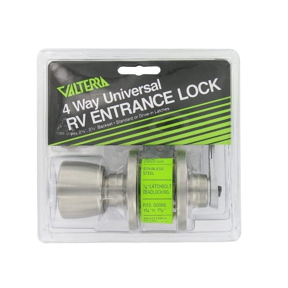 Valterra L32CS000 Stainless Steel RV Entrance Lock - Knob x Lever