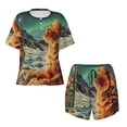 thumbnail image 4 of Lsque Space Adventurer Cat Women's Short-Sleeved Pajama Set - 2 Piece Soft and Lightweight Sleepwear Set-Small, 4 of 9