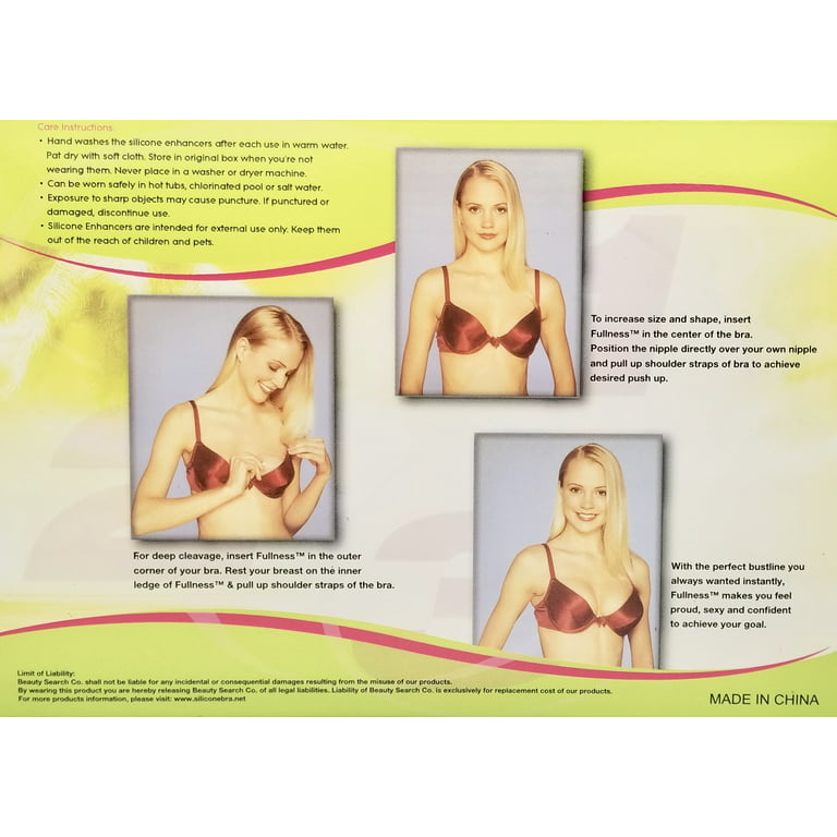 Fullness Women Silicone Breast Enhancer with Nipples Women Bra Inserts Push  up Pad Size Medium 