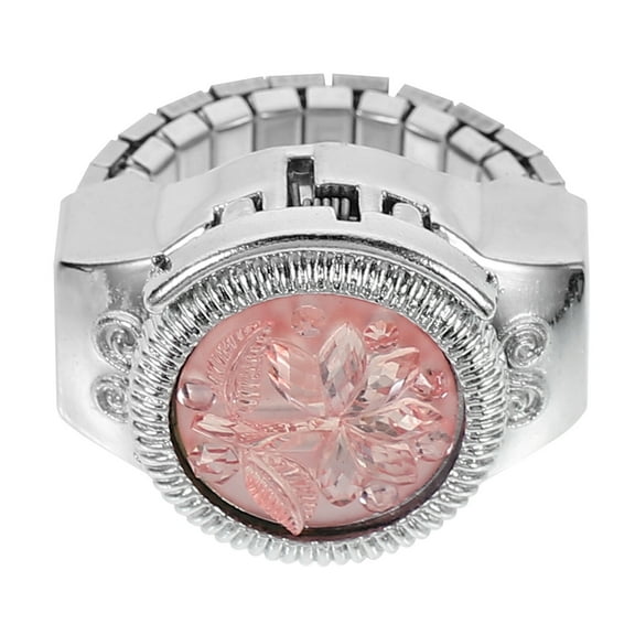 ETHZZLE 1Pc Chic Ring Watch Pink Zinc Alloy Accurate Timekeeping Decorative Accessory