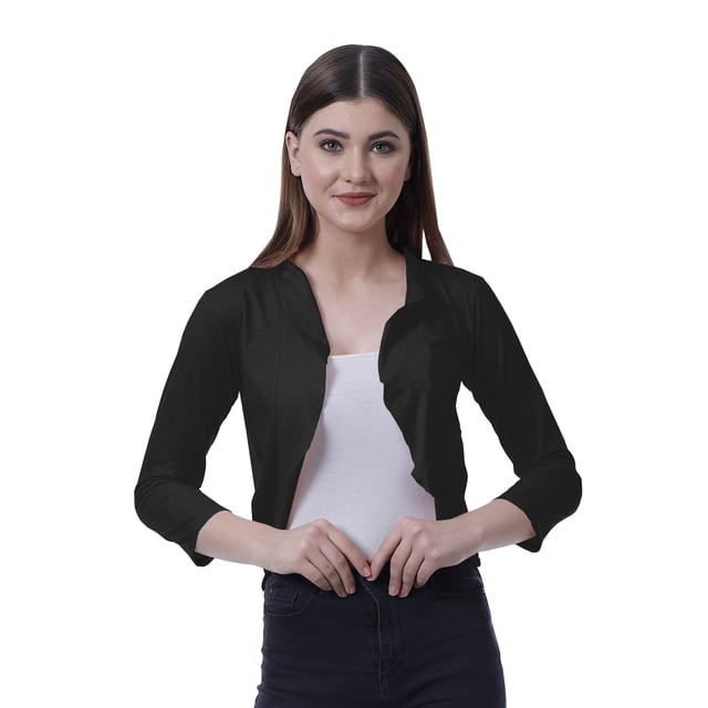 Moomaya Cardigan d'Été Décontracté en Coton à Manches 3/4 pour Femmes