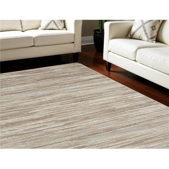 HomeRoots 556194 8 x 10 ft. Abstract Non Skid Rectangle Area Rug, Ivory & Gray
