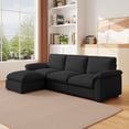 thumbnail image 4 of CKEASEAN 102" Modular Sectional Sofa with Ottoman, 3-Seater L Shape Upholstered Cloud Couch with Pillow, Comfy Chenille Sleeper Sectional Couch for Living Room, Easy Assembly, 4 of 10