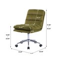 thumbnail image 7 of Modern Home Office Chair, Desk Chair with Silver Base Feet, Velvet Fabric Leisure Adjustable Office Chair with Wheels, Armless Leisure Swivel Computer Chair, for Living Room, Bed Room, Dorm, Green, 7 of 7