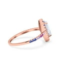 thumbnail image 2 of Rose Tone, Simulated Cubic Zirconia Size-10 Marquise Art Deco Multi Color Wedding Bridal Ring 925 Sterling Silver, 2 of 7