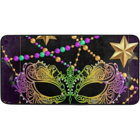 

Bestwell Mardi Gras Kitchen RUG Anti Fatigue Non-Slip Bath RUG Entryway Doormats Runner Comfort Mat 39 x 20 Inch