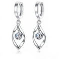 thumbnail image 2 of 925 sterling silver twisted leaf women's earrings women's earrings light luxury high-end earrings, 2 of 7