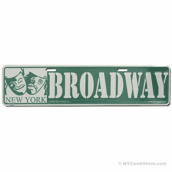 Broadway NYC Replica Street Sign - New York City Embossed Aluminum Souvenir Gift