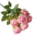 thumbnail image 6 of Farfi Decorative Artificial Rose Vivid Realistic Exquisite DIY Anti-fade Table Centerpieces Faux Silk Flower Home Decor (Light Pink), 6 of 13