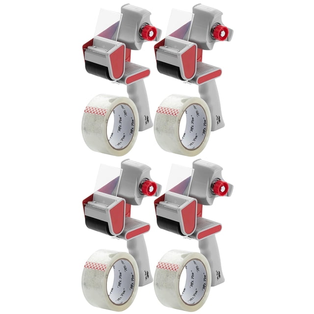 Mr. Pen Packing Tape Dispenser Gun 2-Inch, 4 Pack with 4 Rolls Clear Tape Gun for Packaging Boxes and Moving