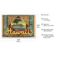 thumbnail image 2 of Hawaii USA - Hawaiian Hula Dancer Surfer - Vintage Travel Poster c.1937 - Master Art Print (Unframed) 13in x 19in, 2 of 4