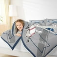 thumbnail image 4 of Feelyou Baseball Player Kids Queen Comforter Set, Modern Ball Game Sport Bedding Sets, Grey Blue Cartoon Theme Reversible Bedding Comforter Set, Ultra Soft Bedroom Decor, 3pcs, 4 of 8