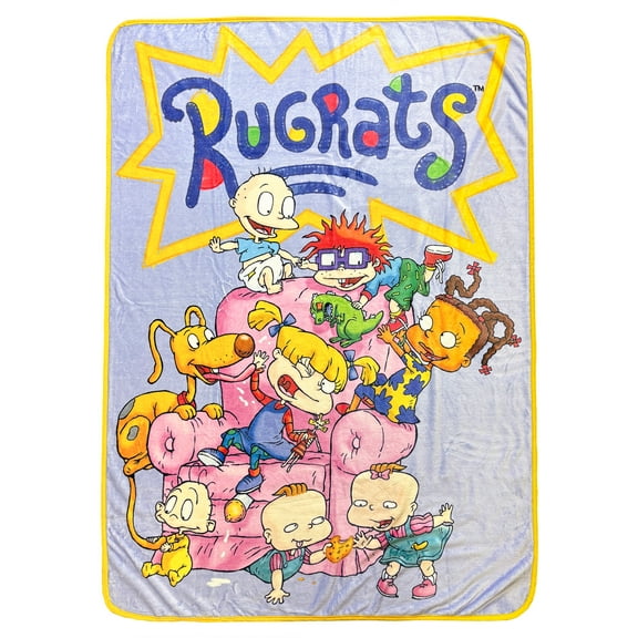 The Rugrats Blanket Character Lounge Chair Playtime Design Plush Fleece Lap Throw 46" x 60"