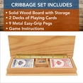 thumbnail image 3 of WE Games 3 Track Sprint Cabinet Cribbage Set with Metal Pegs & 2 Card Decks, 3 of 8