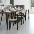 thumbnail image 4 of BizChair Set of 2 Commercial Grade Dining Chairs with 500 LB. Capacity Black Steel Frame, Solid Wood Seat, and Boomerang Back, Natural Birch Finish, 4 of 12