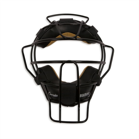 Champion Sports Lightweight Umpire Face Mask - Durable, Premium Construction Umpire Face Mask - Extended Guards/Adjustable Harness - Adult Size - Black