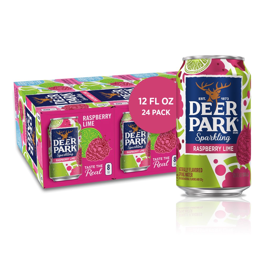 Deer Park Sparkling Water, Raspberry Lime , 12 oz. Cans (24 Count