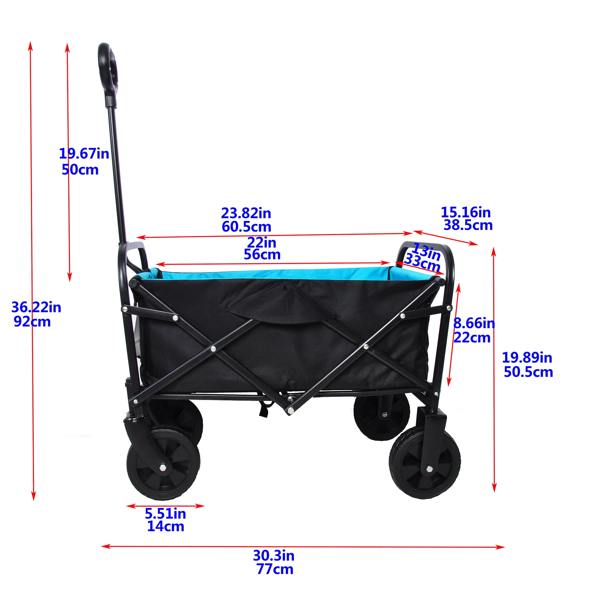 Aimee Lii Folding Utility Wagon Cart, Beach Wagon with Big Wheels for Sand, Portable Wagon, Black Aimee Lii Folding Utility Wagon Cart, Beach Wagon with Big Wheels for Sand, Portable Wagon, Black