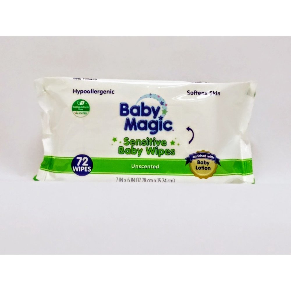 Baby Magic Sensitive Unscented Baby Wipes (72count