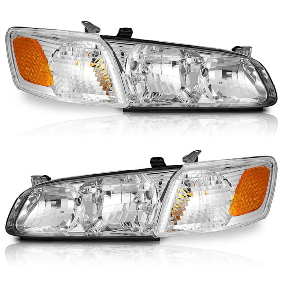WEELMOTO for 2000-2001 Toyota Camry Headlight Amber Corner Lamps,Headlights Assemblies Compatible with 2000 2001 Toyota Camry Headlamp Assembly Pair