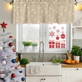 thumbnail image 5 of 2 Pack Beige Floral Valances for Windows Bedroom Living Room Window Treatments, Vintage Spring Botanical Flowers Rod Pocket Valance Drapes Short Kitchen Curtains Over Sink 42"x18", 5 of 8