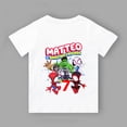 thumbnail image 3 of Camiseta de fiesta de cumpleaños para niño de Marvel Spider Man y sus buenos amigos, para niños de 2, 3, 4, 5, 6, 7, 8 y 9 años, personalizada, de verano, color blanco, 3 of 5