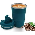 thumbnail image 1 of Tasse à Café Isolée de Tasse de Voyage de 12oz avec le Couvercle Étanche, Gobelet Réutilisable à Double Paroi d'Acier Inoxydable sous Vide pour le Café et le Thé d'Eau Chaude et Froide dans le Voyage et la Voiture (Bleu - 380ml), 1 of 6
